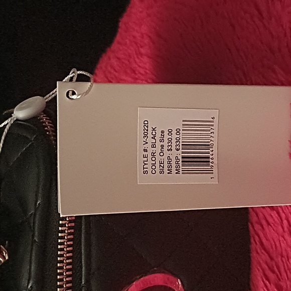 New Valentino Orlandi Black Vanity Bag Crossbody w Gold Hardware MSRP $330 - Picture 5 of 6